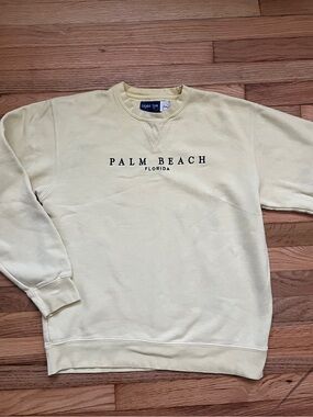 Palm Beach Florida Crewneck Sweatshirt - Pale Yellow